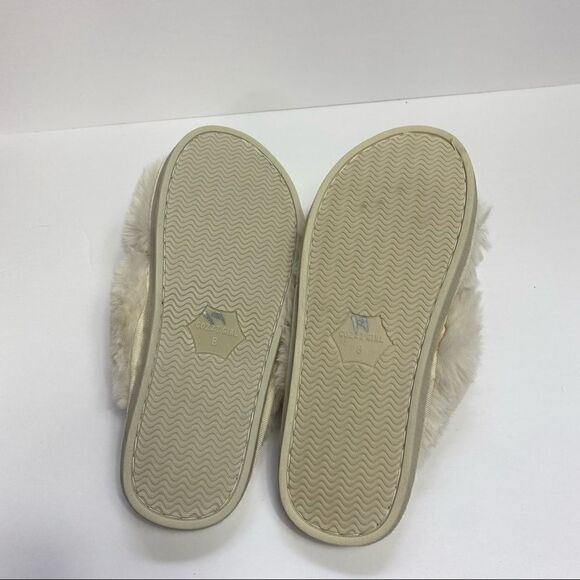 Cozy Girl Crossband Cream Slippers Super Soft New - Picture 3 of 6